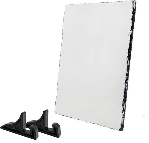 XHKDSYMC 1 PC Sublimation Slate Blanks, Heart Shape Sublimation Blank Slate Rock Stone 7.9x7.9 Inch Sublimation Photo Slate with Display Holder for Heat Press Printing in Saudi Arabia