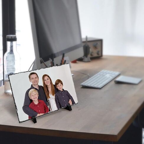 XHKDSYMC 1 PC Sublimation Slate Blanks, Heart Shape Sublimation Blank Slate Rock Stone 7.9x7.9 Inch Sublimation Photo Slate with Display Holder for Heat Press Printing in Saudi Arabia