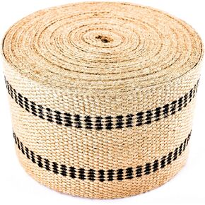 Upholstery/Craft Jute Webbing (Burlap) 3.5 Inches X 10 Yards-Natural W/Black Stripes