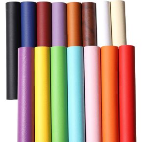 Picheng الصلبة بو الجلود الاصطناعية فو الجلود 15pcs / مجموعة 8.2 "× 11.8" أوراق النسيج الجلد الناعم مناسبة لصنع الأقواس، والأقراط الجلدية، وإكسسوارات الشعر مشاريع DIY (15 لونا)