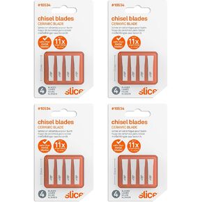 Slice 10534-CS Chisel Blades, Ceramic Blade Lasts 11x Longer Than Metal, Finger Friendly Edge, 24 Blades, White in Kuwait
