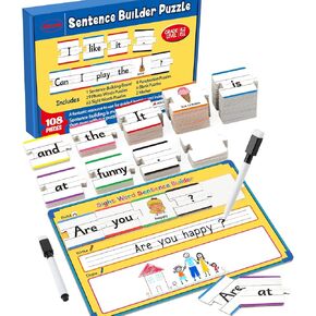 Aizweb Sentence Building,Sight Word Games for Kindergarten 1st 2nd Grade Classroom Must Haves,Montessori Phonics Reading Learning Games,Speech Therapy Special Education Manipulative Toy for Teacher in Kuwait