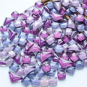 1.1LB Irregular Glass Mosaic Tiles for Crafts,Tiny Random Color DIY Making Creative for Home Decoration, Vases, Cups, Picture Frames, Flowerpots etc (Red Series)