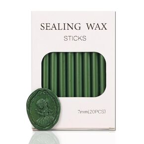 Jasper Sealing Wax Sticks STAMPMASTER 20pcs Mini Wax Seal Sticks Orichalceous Green Sealing Wax Sticks for Wedding Invitations Letter Envelope Cards Crafts Christmas Package Decoration
