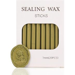 Jasper Sealing Wax Sticks STAMPMASTER 20pcs Mini Wax Seal Sticks Orichalceous Green Sealing Wax Sticks for Wedding Invitations Letter Envelope Cards Crafts Christmas Package Decoration