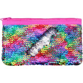 مقلمة لطيفة لامعة قابلة للعكس من الترتر، حافظة اقلام رصاص للبنات مستحضرات التجميل والمكياج حقيبة منظمة للنساء مقاس واحد اس كيو بي سي in Kuwait