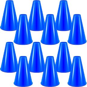 Woanger 12 Pieces Cheer Megaphone for Party Favors Sports Cheers Party Noisemaker Toys DIY Plastic Megaphone for Party Sports Match Game Outdoor Activities(Blue) in Kuwait