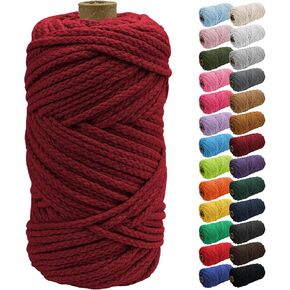 حبل JeogYong Macrame 5 مم × 295 قدم، حبل سميك من Macrame 8 حبل قطني مضفر، حبل حرفي Macrame ملون لشماعات النباتات، تعليق على الحائط، صائد الأحلام، الحديقة، مشاريع DIY in Kuwait