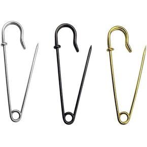 15 عبوة من دبابيس الأمان الكبيرة، 4 دبابيس بطانية شديدة التحمل، اللون ذهبي وفضي وأسود لجميع أنواع الحرف اليدوية والملابس والبطانيات والحرفية اليدوية، آمنة ومتينة in Kuwait