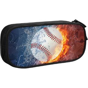 Basketball Pencil Case for Sports Boys Girls, High Capacity Cool Black Pencil Pouch with Zippers, Sport Pencil Box Stationery Organizer Multifunction Bag for Business Office