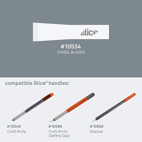Slice 10534-CS Chisel Blades, Ceramic Blade Lasts 11x Longer Than Metal, Finger Friendly Edge, 24 Blades, White in Kuwait