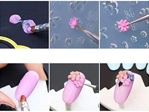 مجموعة قوالب سيليكون صغيرة لفن تزيين الاظافر من هيليزك مكونة من 12 قطعة in Kuwait