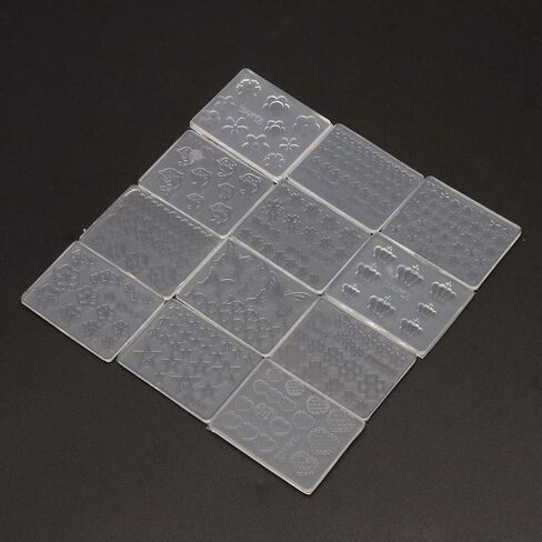 مجموعة قوالب سيليكون صغيرة لفن تزيين الاظافر من هيليزك مكونة من 12 قطعة in Kuwait