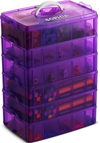 LifeSmart Stackable Bead Storage Organizer Box | DIY Art Craft Case Storage with Adjustable Compartments | Small Plastic Containers with Dividers for Toys, Jewelry, Fishing Tackles and Sewing Supplies in Saudi Arabia