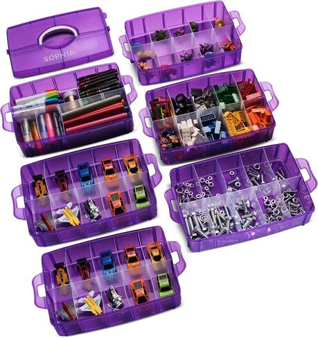 LifeSmart Stackable Bead Storage Organizer Box | DIY Art Craft Case Storage with Adjustable Compartments | Small Plastic Containers with Dividers for Toys, Jewelry, Fishing Tackles and Sewing Supplies in Saudi Arabia