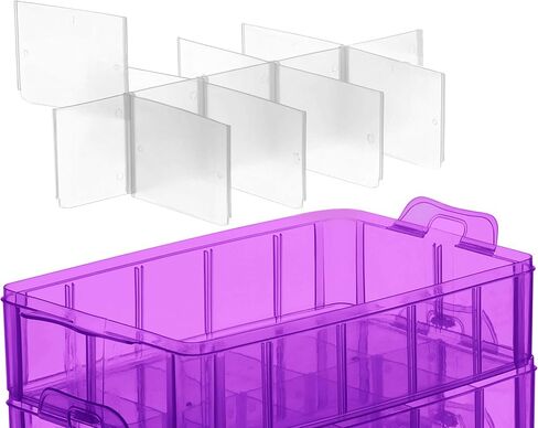 LifeSmart Stackable Bead Storage Organizer Box | DIY Art Craft Case Storage with Adjustable Compartments | Small Plastic Containers with Dividers for Toys, Jewelry, Fishing Tackles and Sewing Supplies in Saudi Arabia