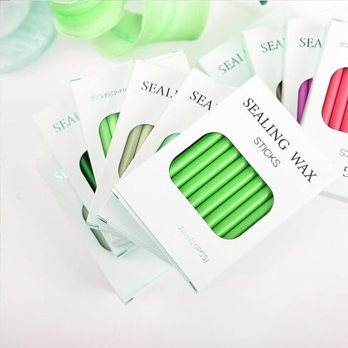 Jasper Sealing Wax Sticks STAMPMASTER 20pcs Mini Wax Seal Sticks Orichalceous Green Sealing Wax Sticks for Wedding Invitations Letter Envelope Cards Crafts Christmas Package Decoration in Kuwait