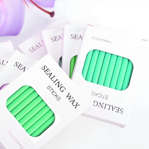 Jasper Sealing Wax Sticks STAMPMASTER 20pcs Mini Wax Seal Sticks Orichalceous Green Sealing Wax Sticks for Wedding Invitations Letter Envelope Cards Crafts Christmas Package Decoration in Kuwait