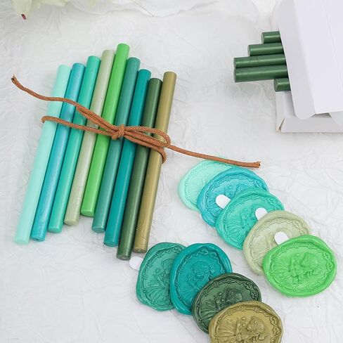Jasper Sealing Wax Sticks STAMPMASTER 20pcs Mini Wax Seal Sticks Orichalceous Green Sealing Wax Sticks for Wedding Invitations Letter Envelope Cards Crafts Christmas Package Decoration in Kuwait