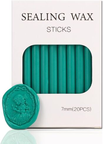 Jasper Sealing Wax Sticks STAMPMASTER 20pcs Mini Wax Seal Sticks Orichalceous Green Sealing Wax Sticks for Wedding Invitations Letter Envelope Cards Crafts Christmas Package Decoration in Kuwait