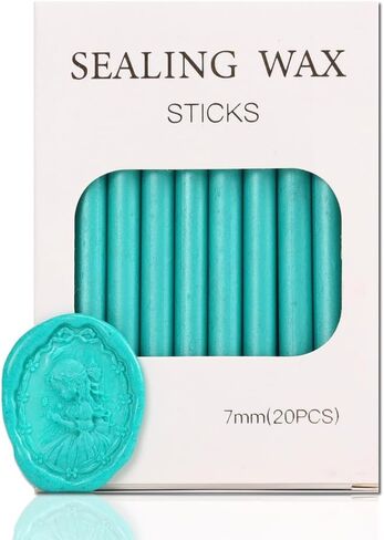 Jasper Sealing Wax Sticks STAMPMASTER 20pcs Mini Wax Seal Sticks Orichalceous Green Sealing Wax Sticks for Wedding Invitations Letter Envelope Cards Crafts Christmas Package Decoration in Kuwait