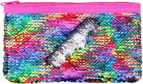 مقلمة لطيفة لامعة قابلة للعكس من الترتر، حافظة اقلام رصاص للبنات مستحضرات التجميل والمكياج حقيبة منظمة للنساء مقاس واحد اس كيو بي سي in Kuwait