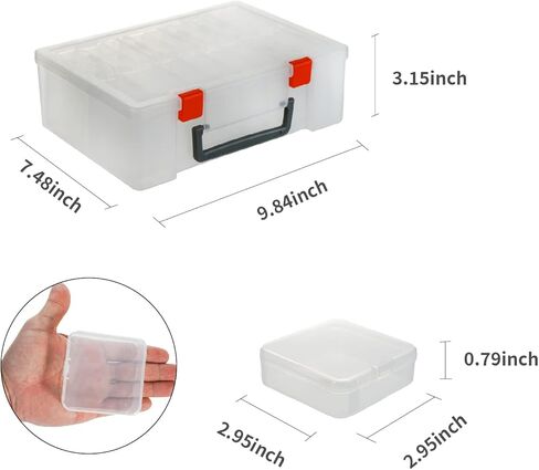 13 Pieces Small Plastic Craft 0rganizers and Storage, Transparent Box with Hinged Lid for Storage of Jewelry, Diamonds, DIY Art Craft Accessory in Saudi Arabia