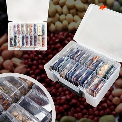 13 Pieces Small Plastic Craft 0rganizers and Storage, Transparent Box with Hinged Lid for Storage of Jewelry, Diamonds, DIY Art Craft Accessory in Saudi Arabia