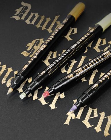 مجموعة أقلام طلاء أكريليك من CeleMoon مكونة من 36 لونًا معدنيًا، سريعة الجفاف للخشب الصخري والزجاج والنسيج والقماش والسيراميك والمعادن، مسطحة مزدوجة ورأس فرشاة in Kuwait