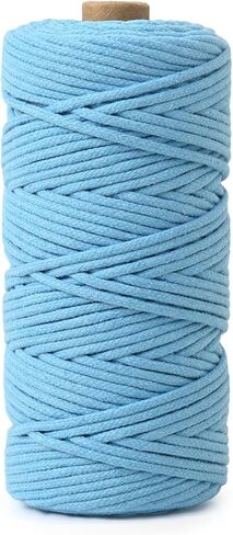 FOPUGT سلك مضفر 3 مم × 109 ياردة حبل قطن مكرامية بوهيميا مكرامية حبل لحقيبة الشماعات المصنوعة يدويًا ومشاريع ديكورات المنزل (وردي خوخ) in Kuwait