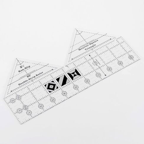 HARFINGTON 90 Degree Double Strip Quilting Template Ruler for Sewing, 10 Inch in Kuwait