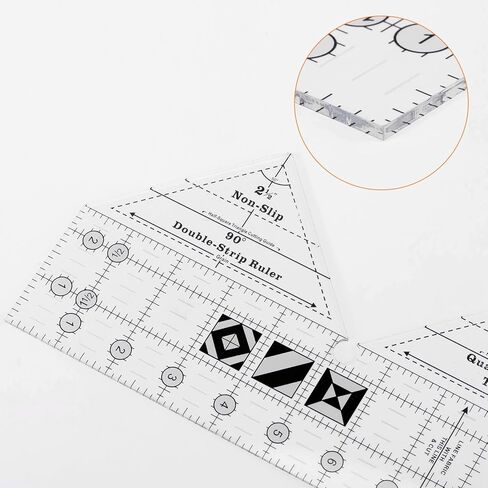 HARFINGTON 90 Degree Double Strip Quilting Template Ruler for Sewing, 10 Inch in Kuwait