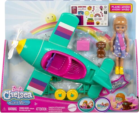 Barbie Chelsea Can Be… Doll & Plane Playset, 2-Seater Aircraft with Spinning Daisy Propellor & 7 Accessories, Including Puppy & Stickers in Saudi Arabia
