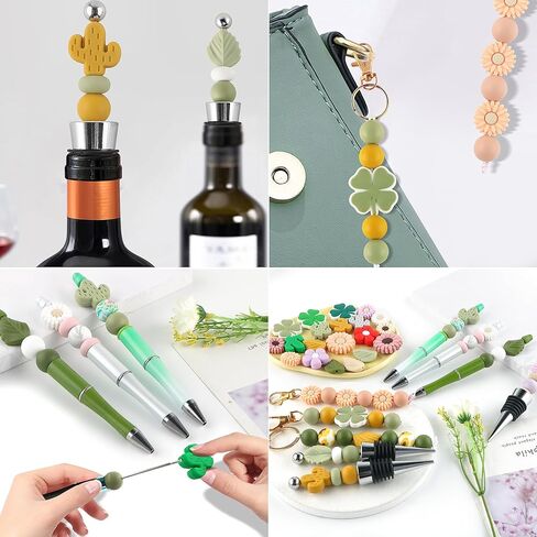 Sunrony 12PCS Silicone Focal Beads, Silicone Beads for Keychain Making Focal Silicone Mom Beads for Pens Silicone Beads Focal for Bracelet Necklace Crafts(Mama Beads) in Kuwait