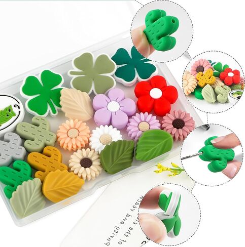 Sunrony 12PCS Silicone Focal Beads, Silicone Beads for Keychain Making Focal Silicone Mom Beads for Pens Silicone Beads Focal for Bracelet Necklace Crafts(Mama Beads) in Kuwait