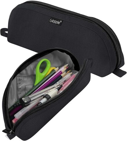 Gloppie 2-PACK Pencil Bag Aesthetic Simple Pencil Pouch Practical Pencil Case Small Pen Holder Office Stationery Back to School Supplies, Black in Saudi Arabia