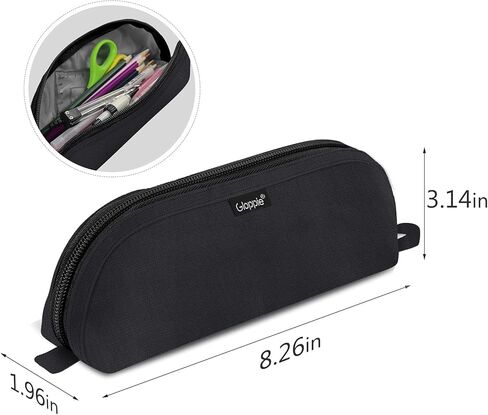 Gloppie 2-PACK Pencil Bag Aesthetic Simple Pencil Pouch Practical Pencil Case Small Pen Holder Office Stationery Back to School Supplies, Black in Saudi Arabia