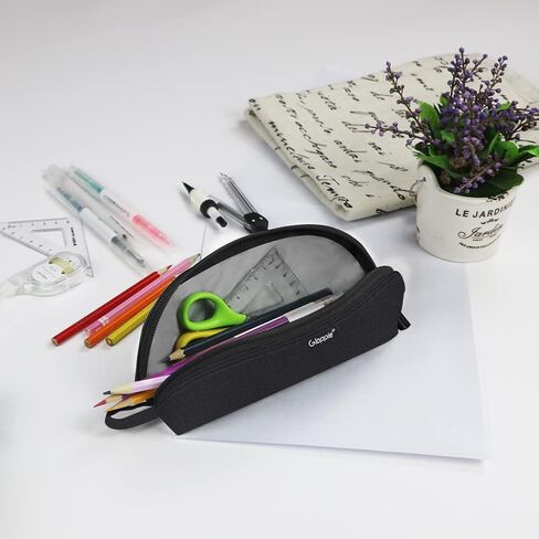Gloppie 2-PACK Pencil Bag Aesthetic Simple Pencil Pouch Practical Pencil Case Small Pen Holder Office Stationery Back to School Supplies, Black in Saudi Arabia