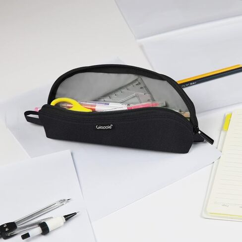 Gloppie 2-PACK Pencil Bag Aesthetic Simple Pencil Pouch Practical Pencil Case Small Pen Holder Office Stationery Back to School Supplies, Black in Saudi Arabia