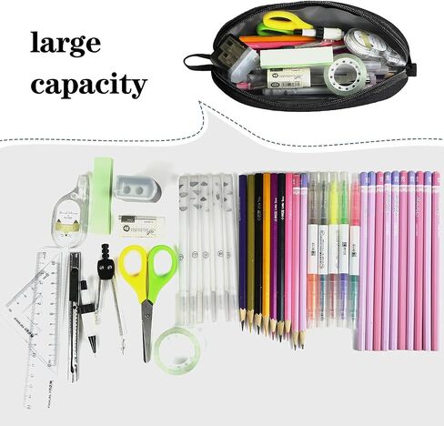 Gloppie 2-PACK Pencil Bag Aesthetic Simple Pencil Pouch Practical Pencil Case Small Pen Holder Office Stationery Back to School Supplies, Black in Saudi Arabia