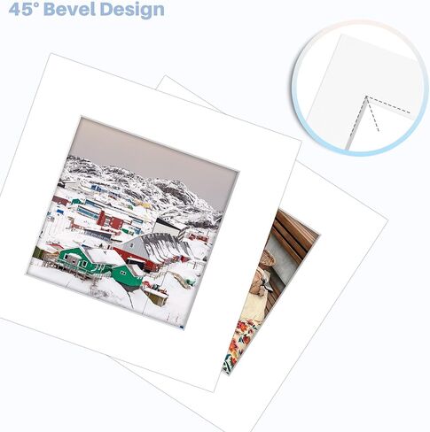 AUEAR 15 حزمة خالية من الأحماض باللون الأسود مقاس 12x12 حصائر صور مقطوعة مسبقًا لصور 8x8 مع إطار مشطوف مشطوف أساسي أبيض غير لامع in Kuwait