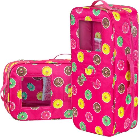 زيتا اليمنت شنطة سفر لحمل الدمى مقاس 18 انش من اميريكان جيرل، شنطة حمل دمى مقاس 18 انش، شنطة نوم للدمى مع جيوب تخزين متعددة لخزانة الملابس in Kuwait