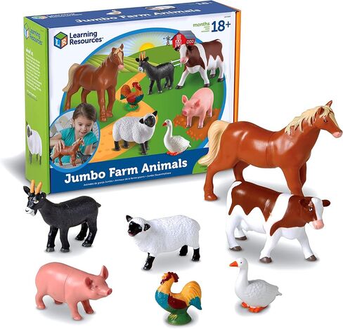 Learning Resources Jumbo Farm Animals, Animal Toy Set for Toddlers, 7 Pieces, Ages 18 Mos+ in Saudi Arabia