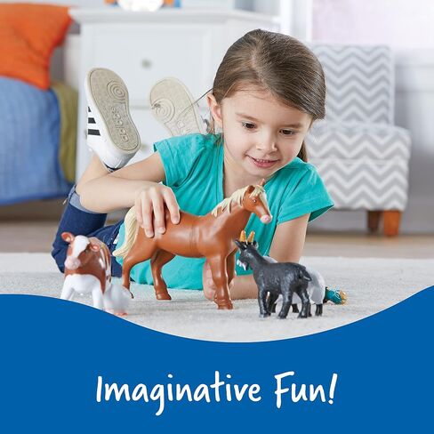 Learning Resources Jumbo Farm Animals, Animal Toy Set for Toddlers, 7 Pieces, Ages 18 Mos+ in Saudi Arabia