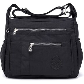 SHIFANQI Crossbody Bag for Women, Multi Pockets Waterproof Nylon Shoulder Handbag,Crossbody Purse,Lightweight Pocketbooks