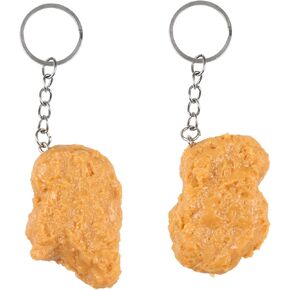 OYANIMO 2 قطعة شذرات الدجاج المقلي كيرينغ واقعية تقليد الغذاء المفاتيح الإبداعية كيرينغ المزحة الهدايا حقيبة يد محفظة سيارة قلادة in Kuwait