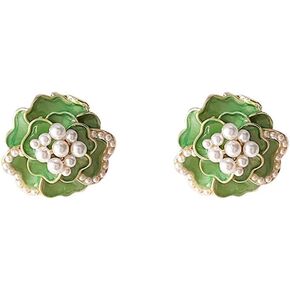 ZHOUMEIWENSP أقراط زهرة اللؤلؤ كاميليا للنساء الفتيات أقراط زهرة اللؤلؤ in Kuwait