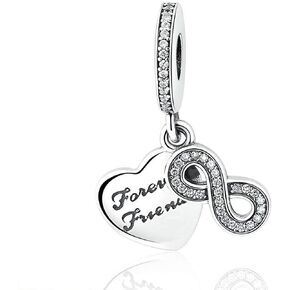 CZVIVIRY love Forever Friends Charm,Friends Forever Heart Dangle Charm 925 Sterling Silver,Fit Woman¡¯s Necklace and Bracelet in Saudi Arabia