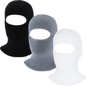 Knitted Full Face Cover Knit Winter Ski Balaclava Ski Mask Beanie Winter Face Mask One Hole Winter Headwear for Men Women