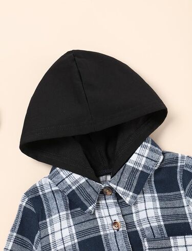 ملابس شتوية للأطفال الصغار من FoWear سترة منقوشة بأزرار سفلية وقميص بأكمام طويلة وسراويل كاجوال للأطفال الصغار ملابس شتوية للأولاد الصغار in Kuwait
